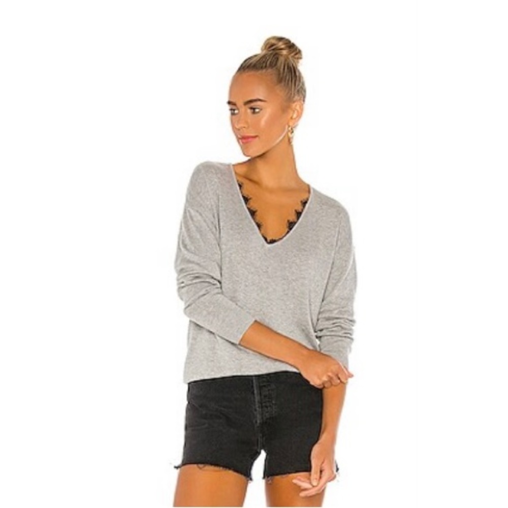 One Grey Day Houston Lace Pullover